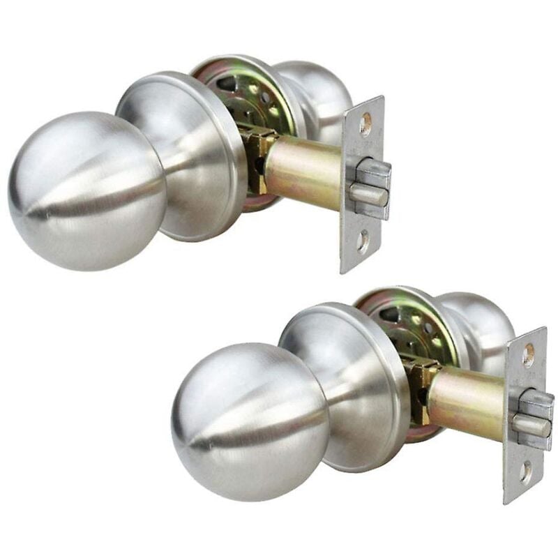 foto del prodotto set di 2 pomelli per porte in acciaio senza chiave, kit per interni, letto, bagno, lavanderia