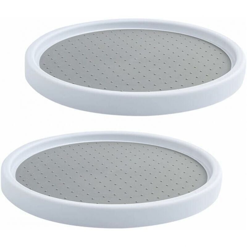 immagine 0 del prodotto set di 2 porta spezie in plastica, porta spezie rotondo girevole a 360 , porta spezie multiuso per frigorifero e mobiletto della cucina, antiscivolo