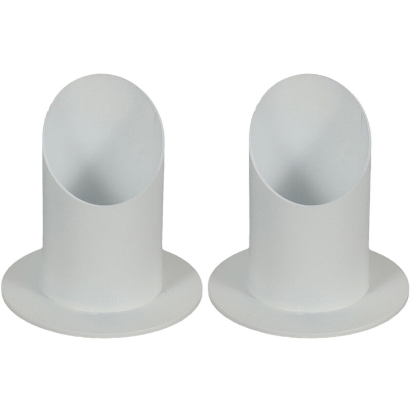 foto del prodotto set di 2 portacandele in metallo bianco per candele da comunione, portacandele per candele a stelo e candele da tavolo, portacandele per battesimo,