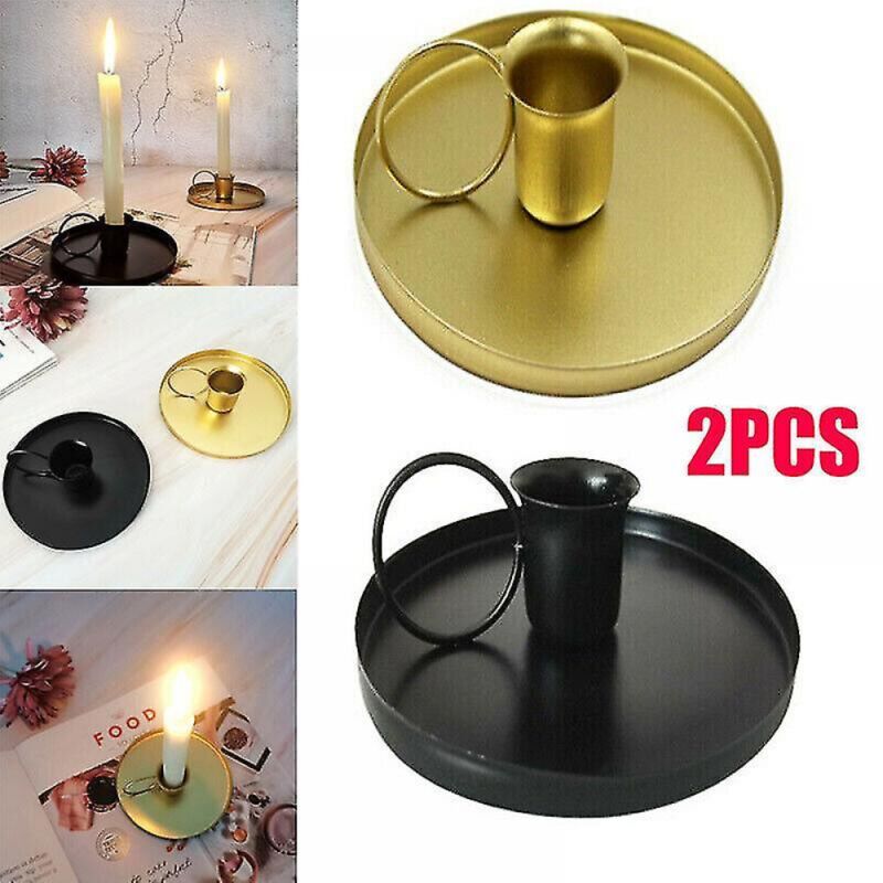foto del prodotto set di 2 portacandele in metallo retr per decorazioni da scrivania, decorazioni per la casa, decorazioni per matrimoni bebusingoto
