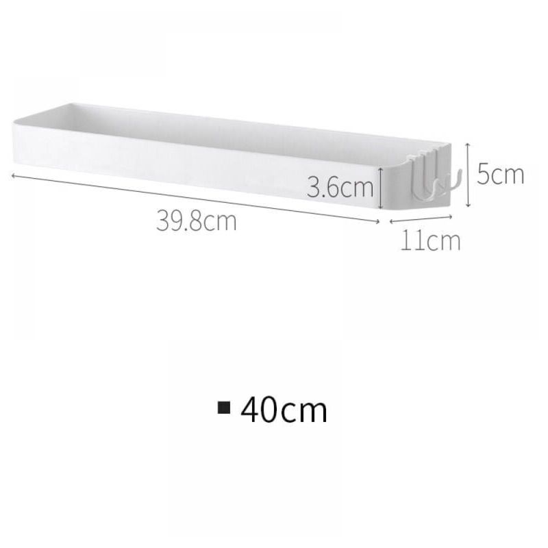 foto del prodotto set di 2 portaoggetti per doccia, portaoggetti per doccia senza foratura, mensola da parete con 6 ganci rimovibili, per bagno, cucina, bianco