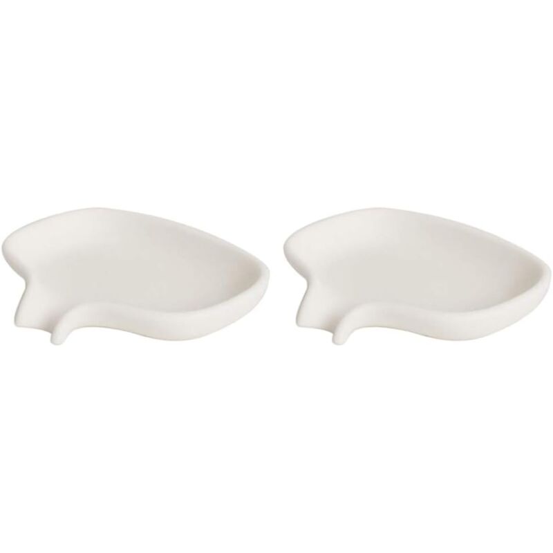 foto del prodotto set di 2 portasapone in silicone bianco, il beccuccio drena l acqua in eccesso sollbry