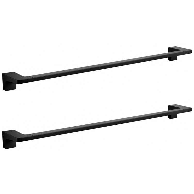 foto del prodotto set di 2 portasciugamani da bagno in acciaio inossidabile nero portasciugamani da 59 cm pu appendere 2 asciugamani portasciugamani