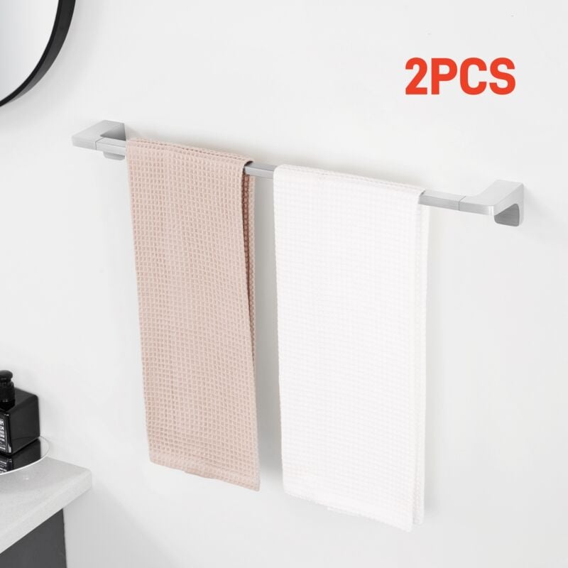 foto del prodotto set di 2 portasciugamani da bagno in acciaio inossidabile spazzolato portasciugamani da 59 cm pu appendere 2 asciugamani portasciugamani