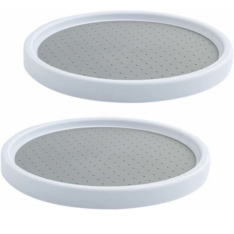 foto del prodotto set di 2 portaspezie in plastica, portaspezie rotondo girevole a 360 , portaspezie multiuso per frigorifero e mobile da cucina, antiscivolo e stabile.