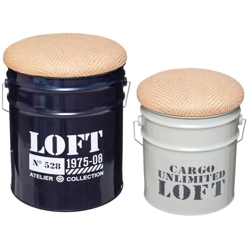 foto del prodotto set di 2 pouf alfred in metallo d27 32cm atmosphera cr ateur d int rieur
