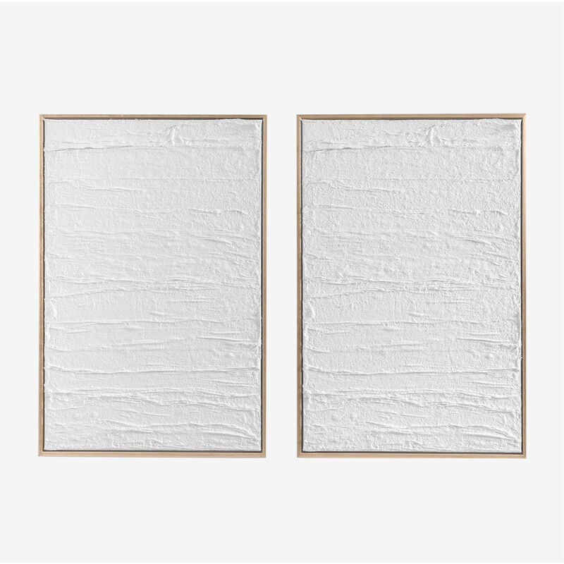 foto del prodotto set di 2 quadri decorativi in rilievo in gesso 60x90 cm leclerc sklum