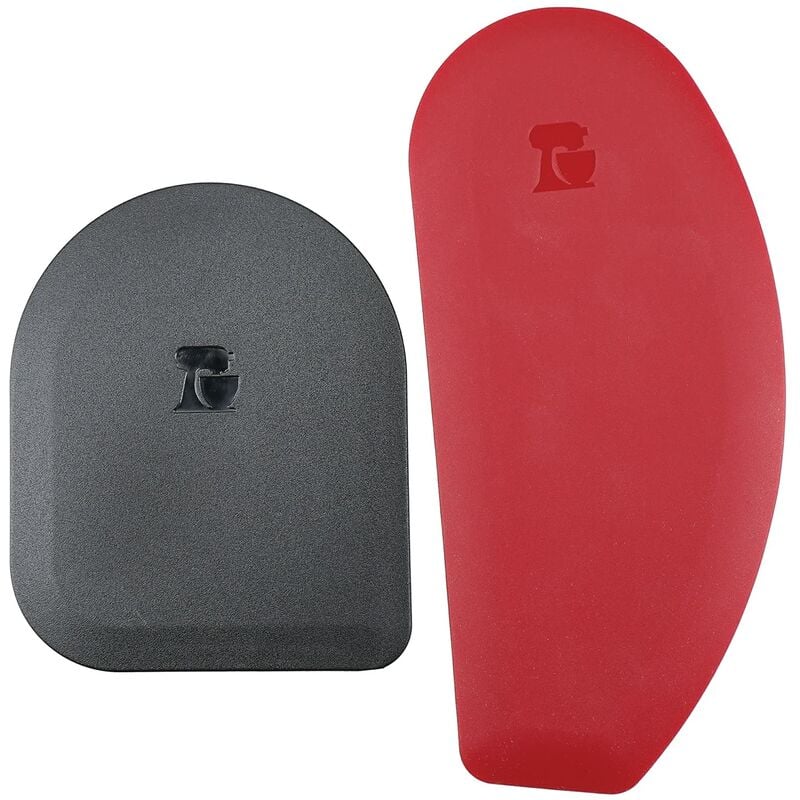 foto del prodotto set di 2 raschietti per pentole e ciotole in silicone rosso impero nero onice kitchenaid