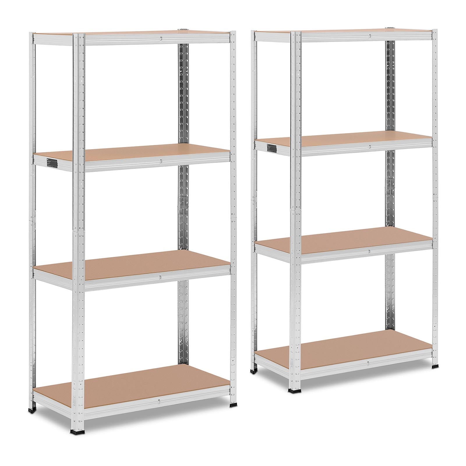 foto del prodotto set di 2 ripiani per carichi pesanti 80 x 40 x 160 cm supporti 4 x 80 kg robusti attrezzi da officina per garage grigio 14 0005171