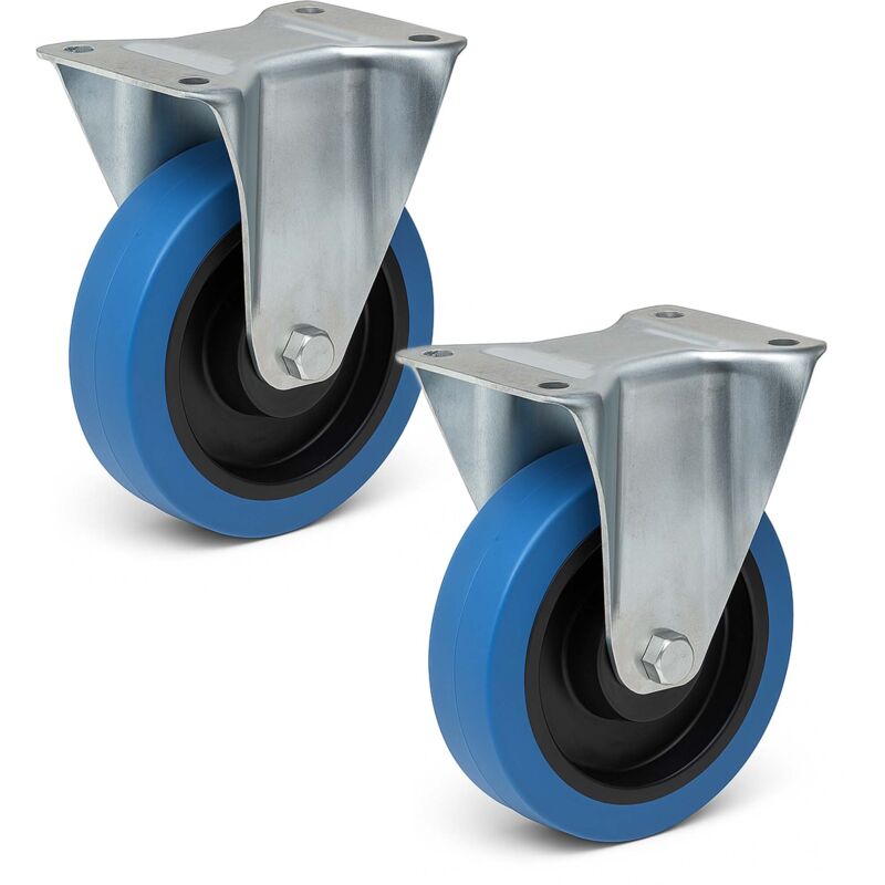 foto del prodotto set di 2 ruote fisse da 160 mm per trasporto, con piastra di montaggio, max 300 kg per ruota wiltec