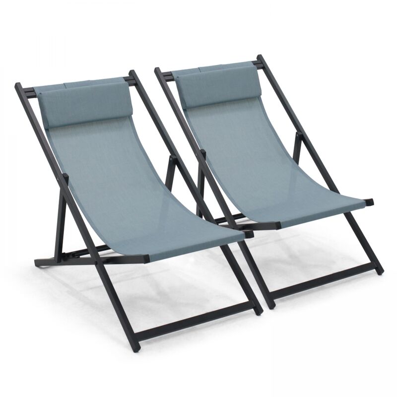 immagine 0 del prodotto set di 2 sdraio in alluminio blu
