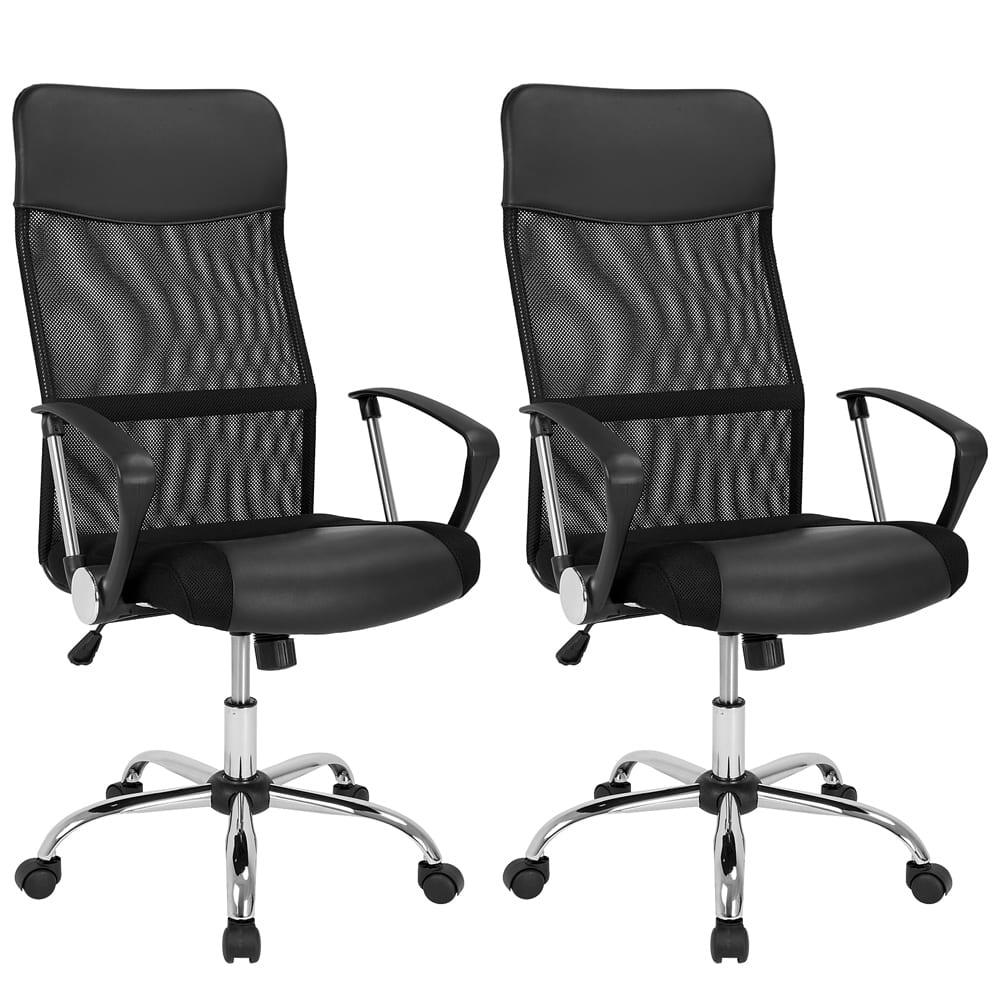 foto del prodotto set di 2 sedia ufficio con rete nera