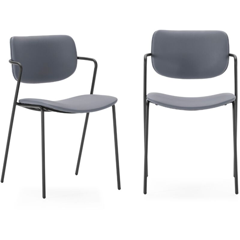 foto del prodotto set di 2 sedie con gambe in metallo nero l49 cm maika