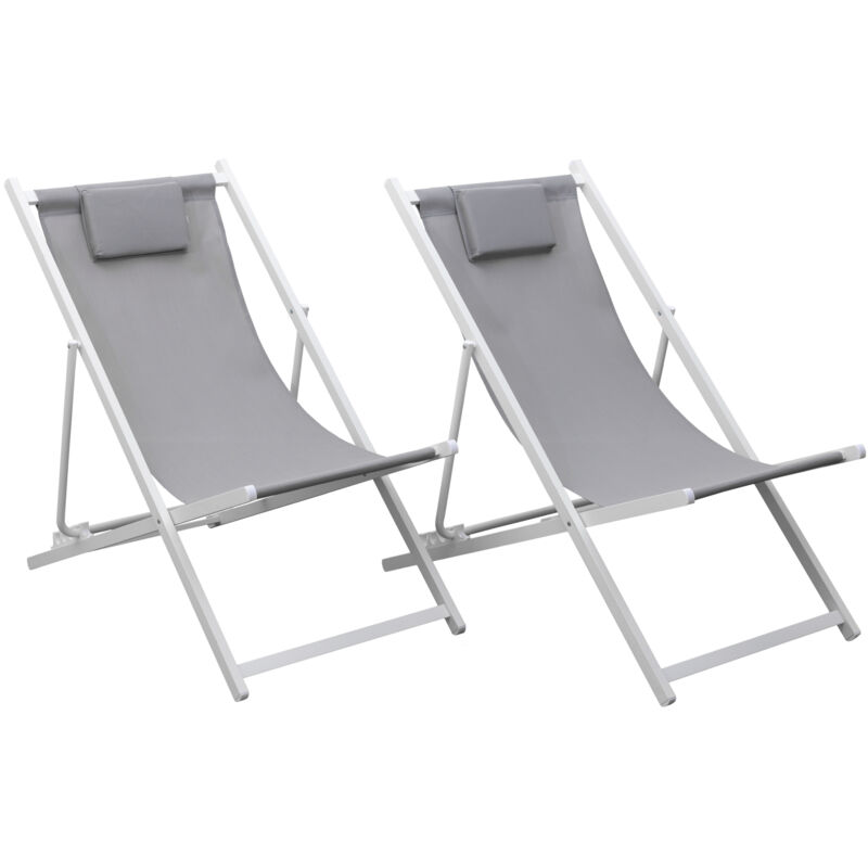 foto del prodotto set di 2 sedie cyprus struttura in textilene grigio bianco