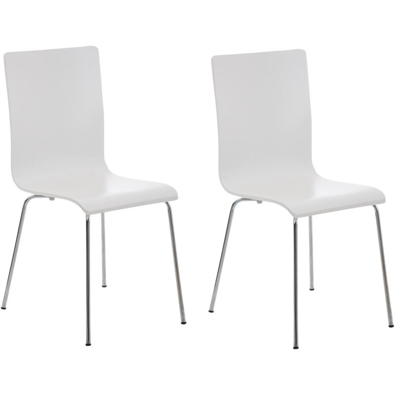 foto del prodotto set di 2 sedie da cucina in legno bianco e metallo cds10062