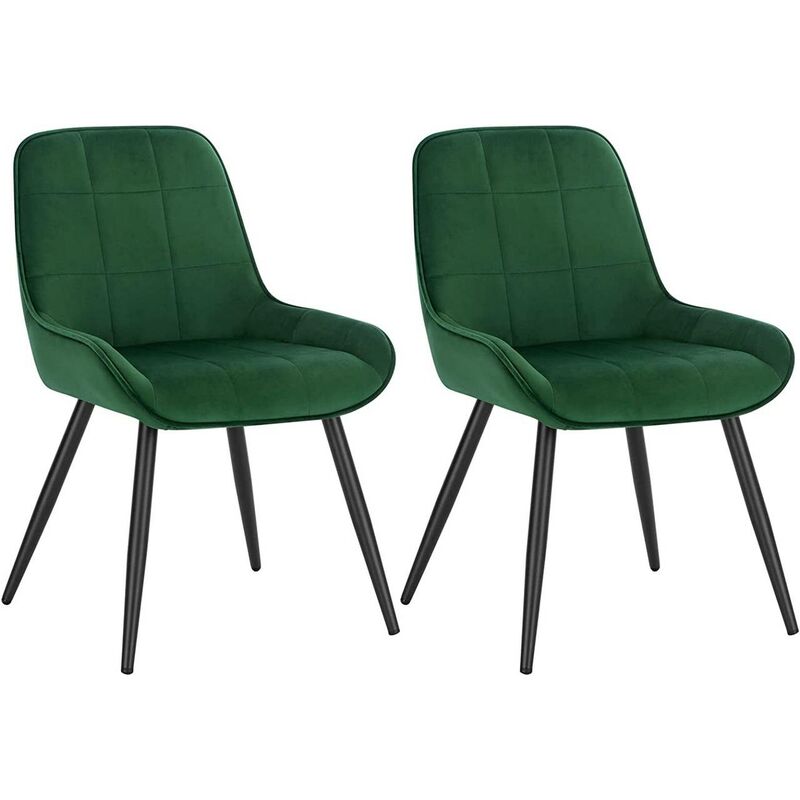 foto del prodotto set di 2 sedie da pranzo con schienale curvo sedie ergonomiche per salotto verde scuro woltu