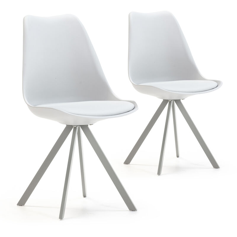 foto del prodotto set di 2 sedie da pranzo cross stile nordico grigio, 54 x 49 x 84 cm