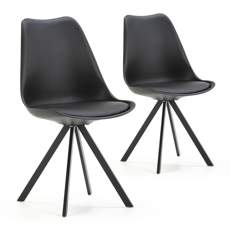 foto del prodotto set di 2 sedie da pranzo cross stile nordico nero, 54 x 49 x 84 cm