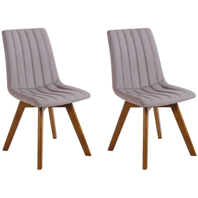 foto del prodotto set di 2 sedie da pranzo gambe in legno e tessuto grigio talpa calgary