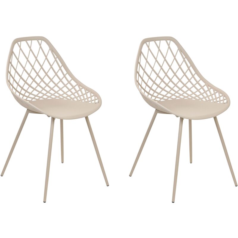 foto del prodotto set di 2 sedie da pranzo in materiale sintetico beige canton ii