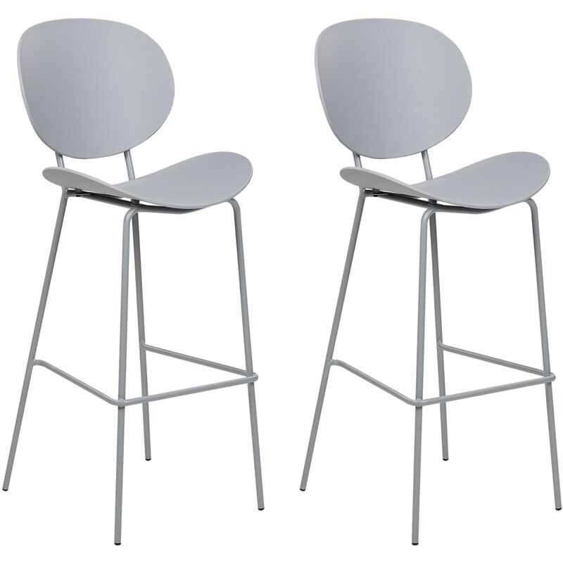 foto del prodotto set di 2 sedie da pranzo in materiale sintetico nero e gambe metallo shonto