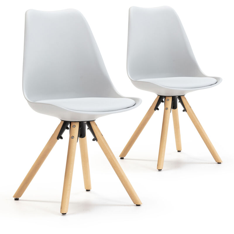 foto del prodotto set di 2 sedie da pranzo jeff stile nordico grigio, 54 x 49 x 84 cm