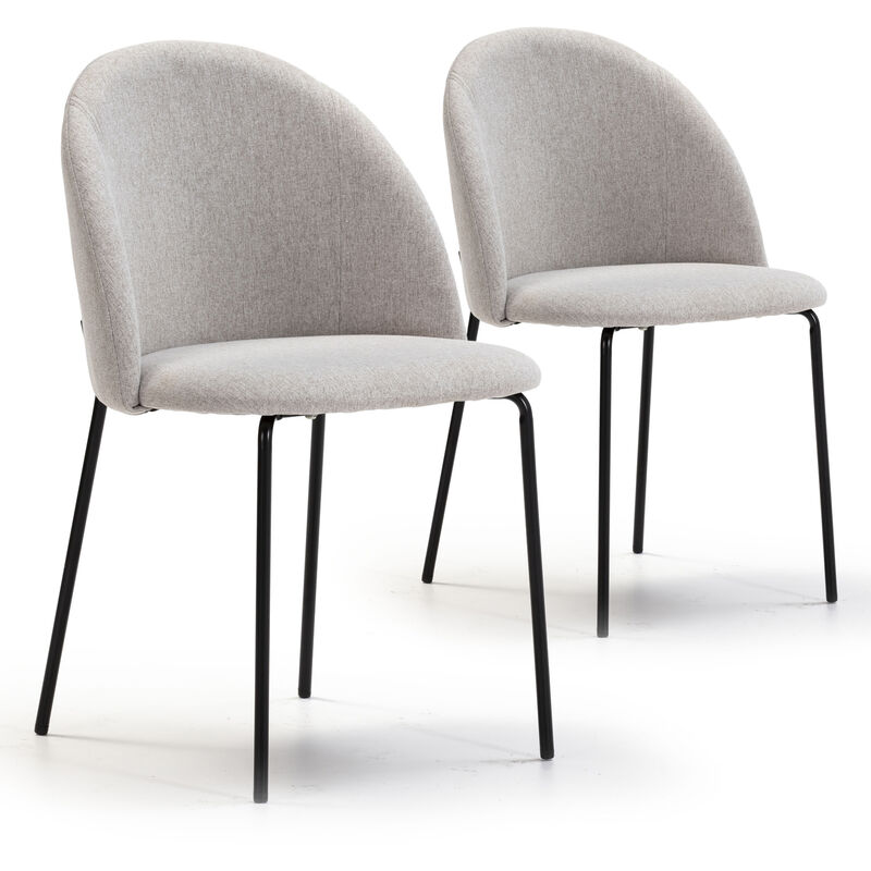foto del prodotto set di 2 sedie da pranzo kenia imbottite beige, 43 x 47 x 78,5 cm