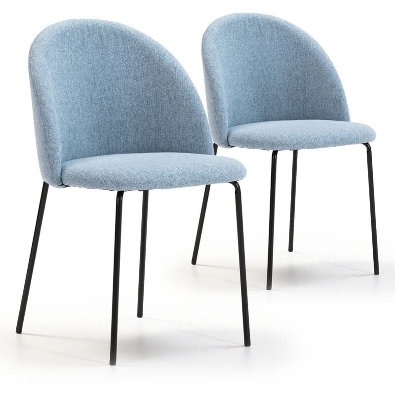 foto del prodotto set di 2 sedie da pranzo kenia imbottite blu, 43 x 47 x 78,5 cm