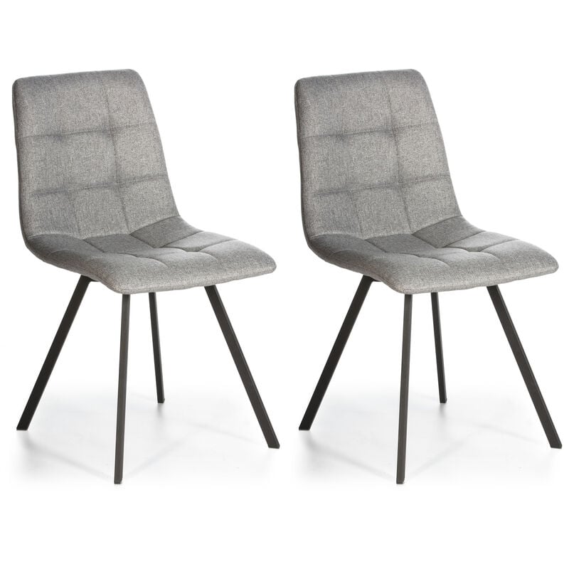 foto del prodotto set di 2 sedie da pranzo mila rivestite in tessuto grigio chiaro, 58 x 45 x 86 cm