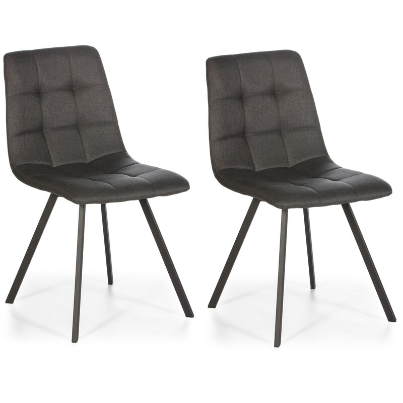 foto del prodotto set di 2 sedie da pranzo mila rivestite in tessuto grigio scuro, 58 x 45 x 86 cm