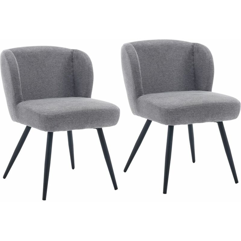foto del prodotto set di 2 sedie da pranzo moderne sedie da cucina in pelliccia sedie da salotto con gambe in metallo per soggiorno,bianco