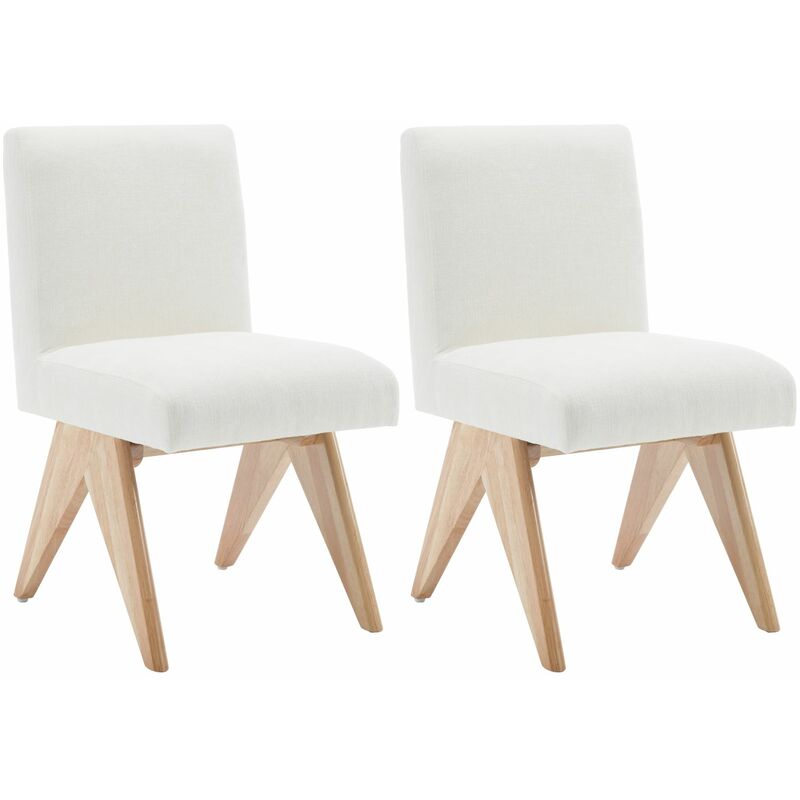 foto del prodotto set di 2 sedie da pranzo retr sedie da cucina con schienale in tessuto sedie imbottite con gambe in legno per soggiorno,beige