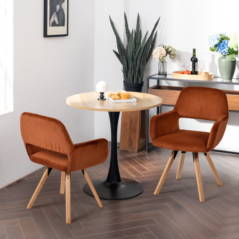 foto del prodotto set di 2 sedie da pranzo scandinave in velluto a coste rosso meubles cosy