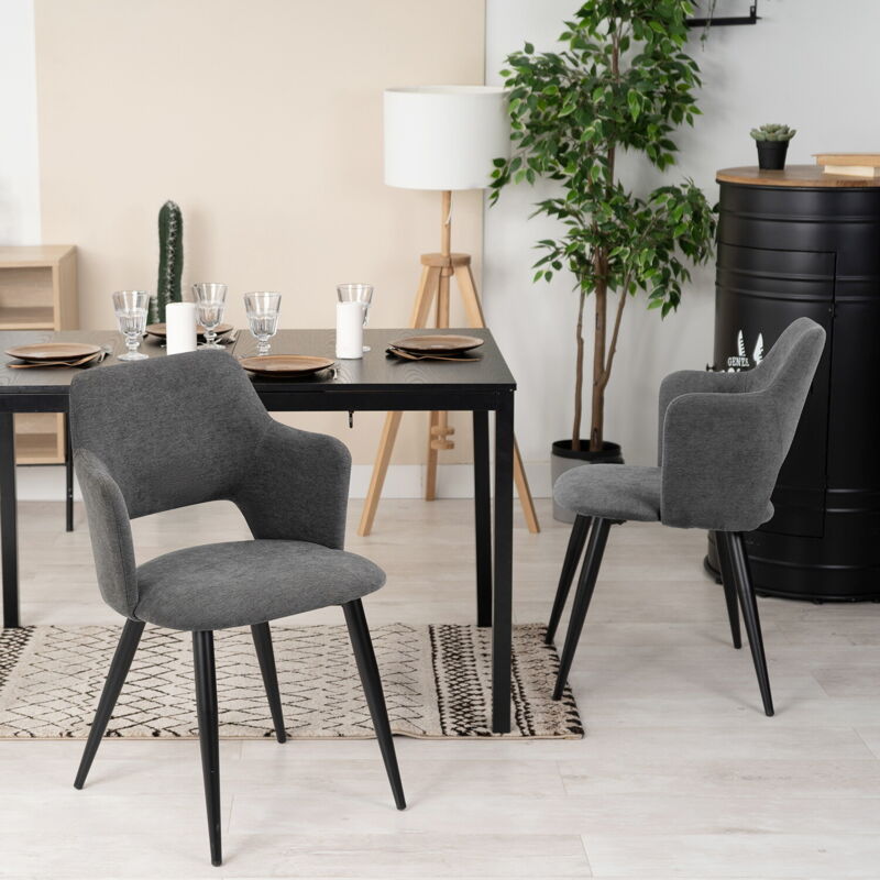 foto del prodotto set di 2 sedie da pranzo scandinave in velluto grigio meubles cosy