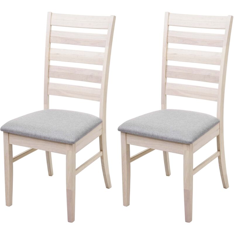 foto del prodotto set di 2 sedie da pranzo sedia da cucina tessuto grigio e legno massello chiaro 040000399