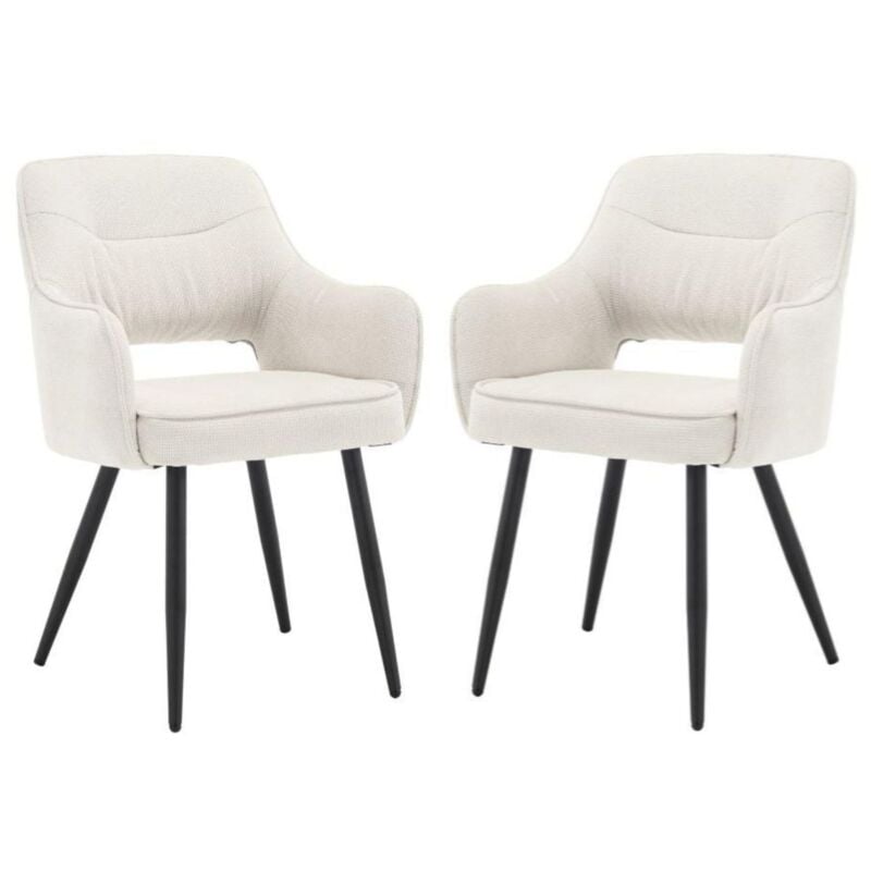foto del prodotto set di 2 sedie da pranzo sedie da cucina moderne sedia imbottite con gambe in metallo per sala da soggiorno, beige