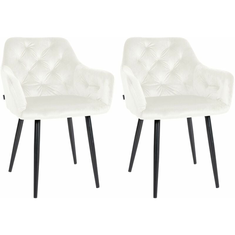 foto del prodotto set di 2 sedie da pranzo stanley velvet crema