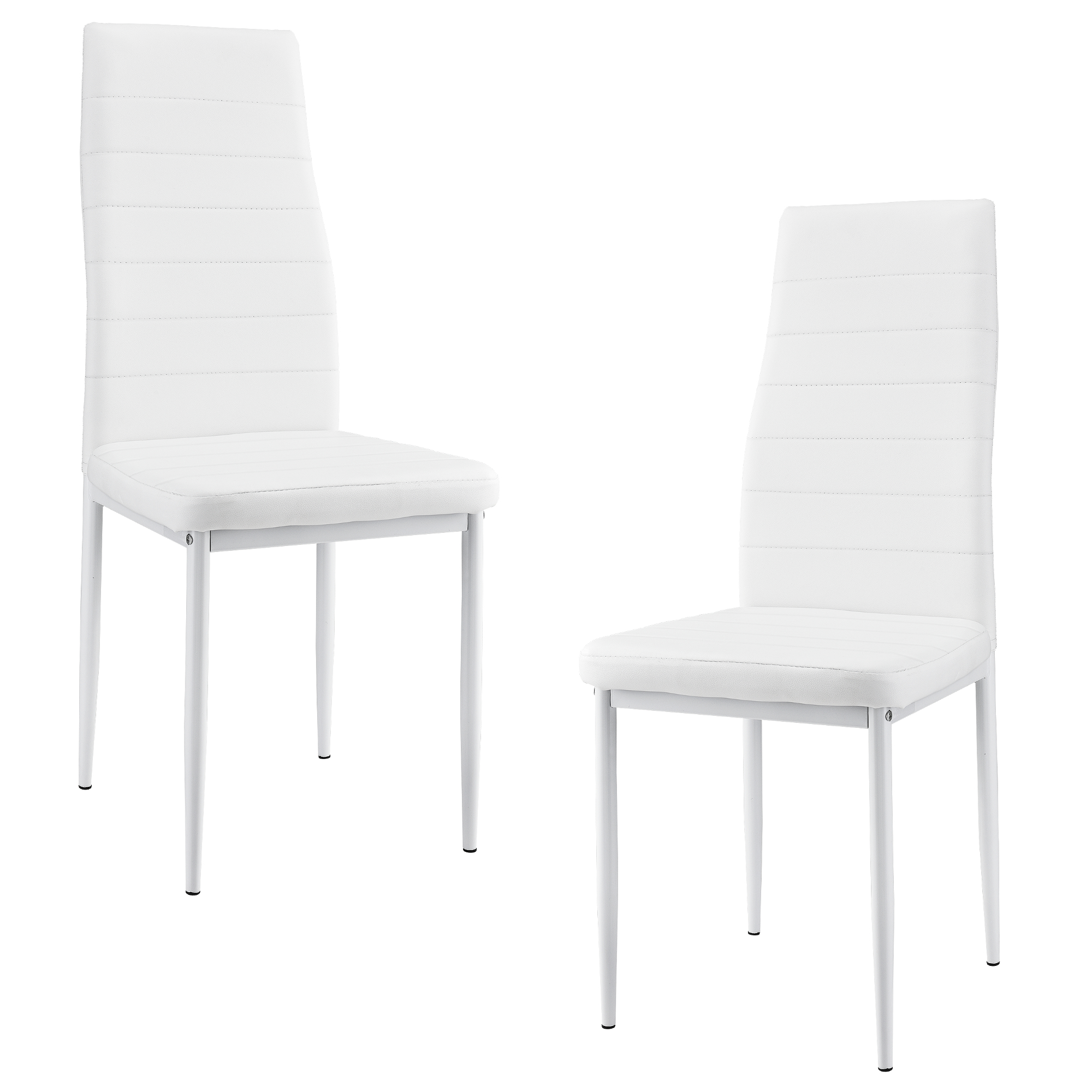 foto del prodotto set di 2 sedie da sala pranzo rivestimento in similpelle bianco en.casa 