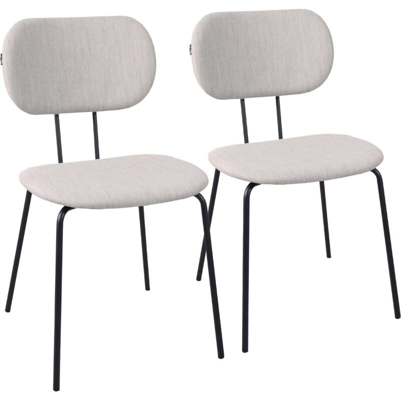 foto del prodotto set di 2 sedie di design in acciaio e legno grigio