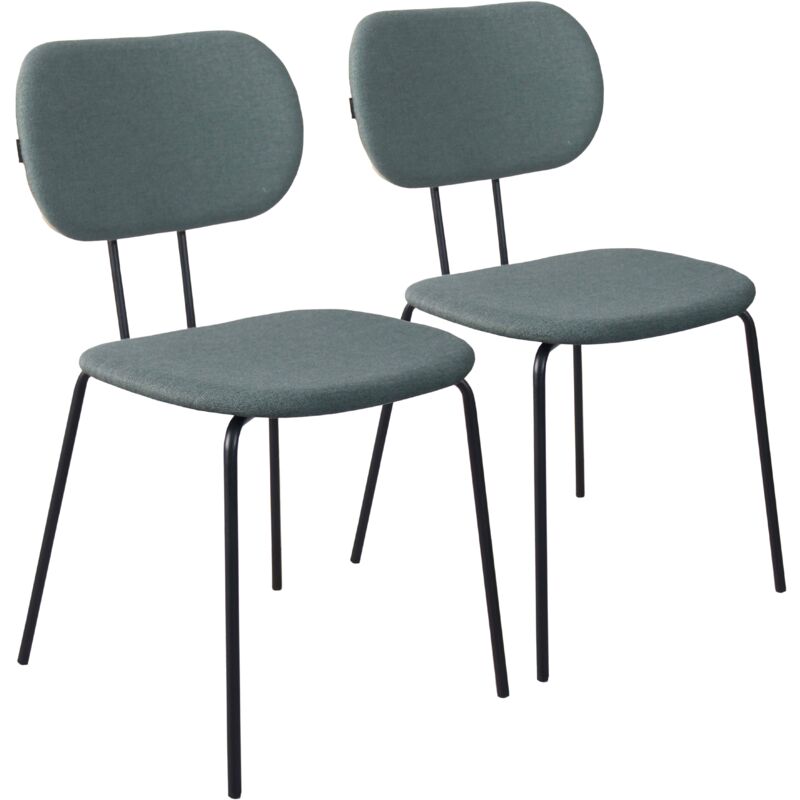foto del prodotto set di 2 sedie di design in acciaio e legno verde scuro
