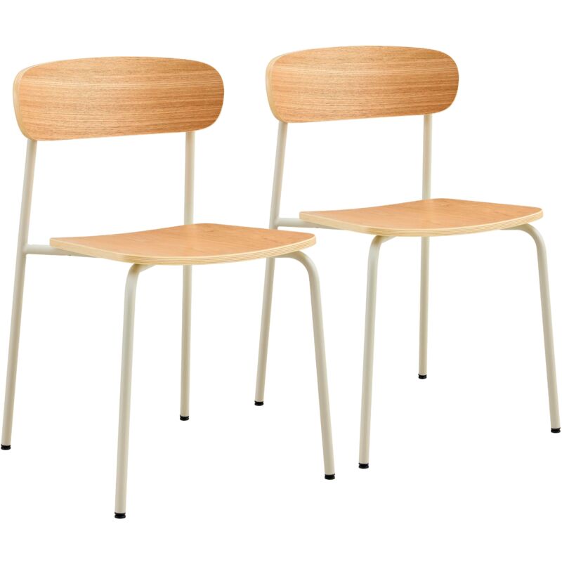 immagine 0 del prodotto set di 2 sedie in legno beige