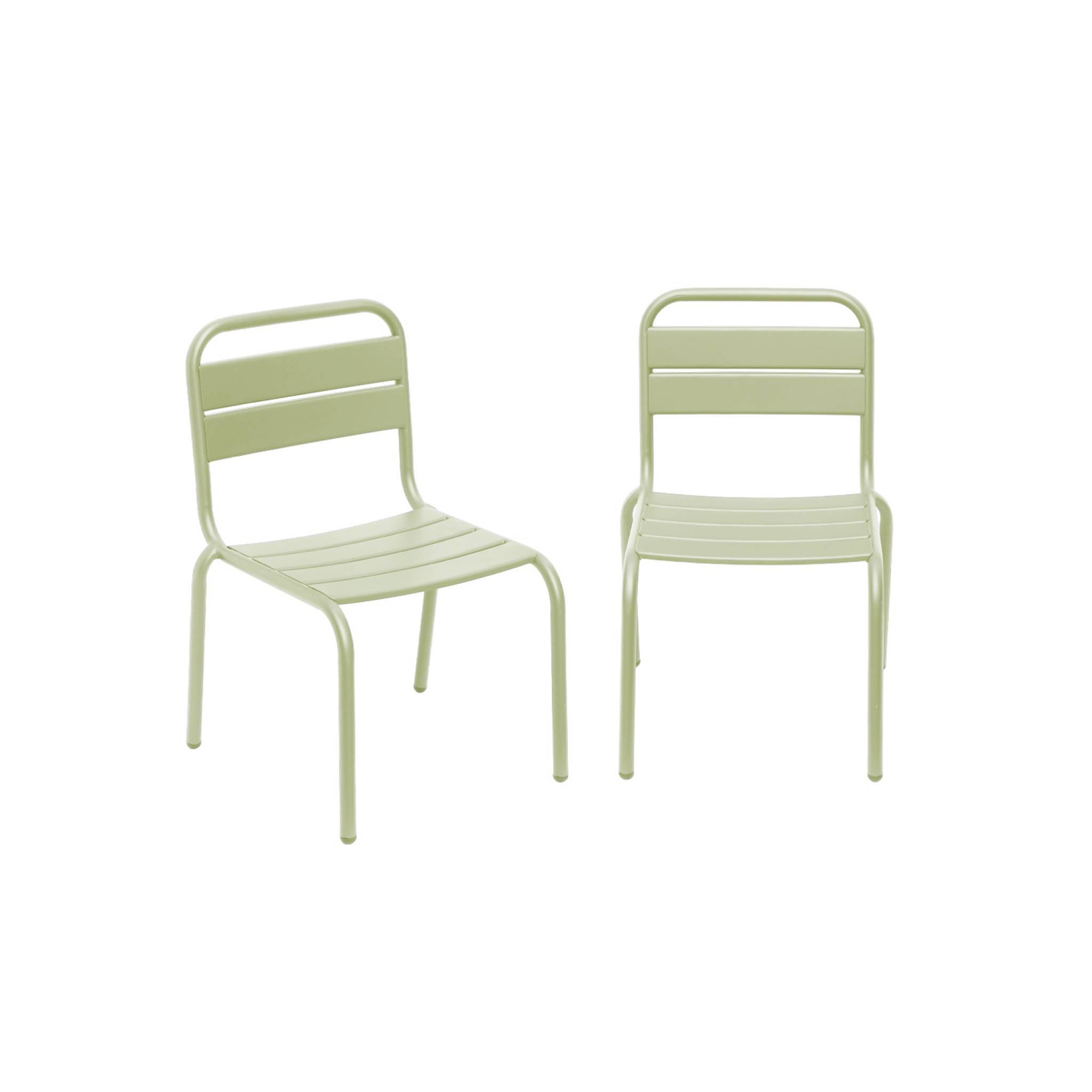 foto del prodotto set di 2 sedie in metallo per bambini, verde chiaro