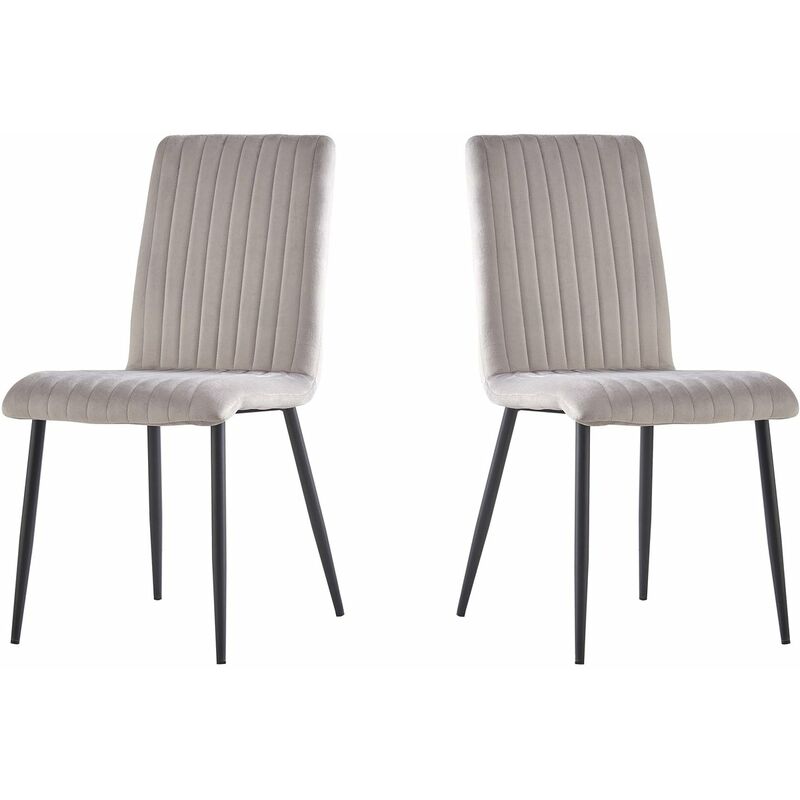 foto del prodotto set di 2 sedie in velluto henley grigio chiaro