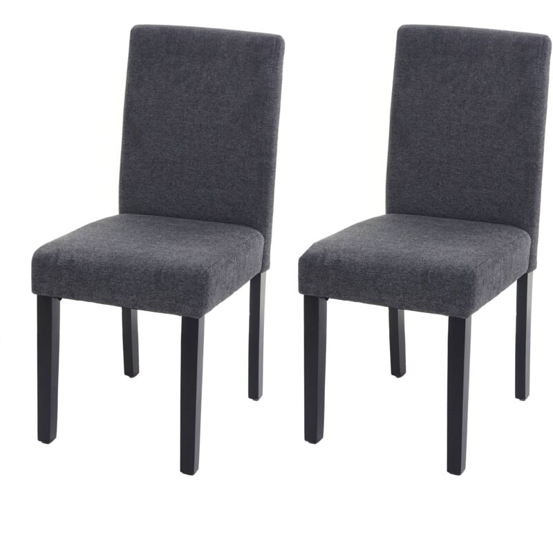 foto del prodotto set di 2 sedie per sala da pranzo in tessuto grigio scuro con gambe scure cds04463