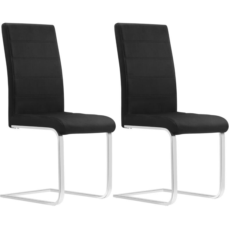 foto del prodotto set di 2 sedie per sala da pranzo. sedie da cucina moderne con schienale alto. sedie cantilever imbottite ergonomiche per soggiorno. ufficio. in