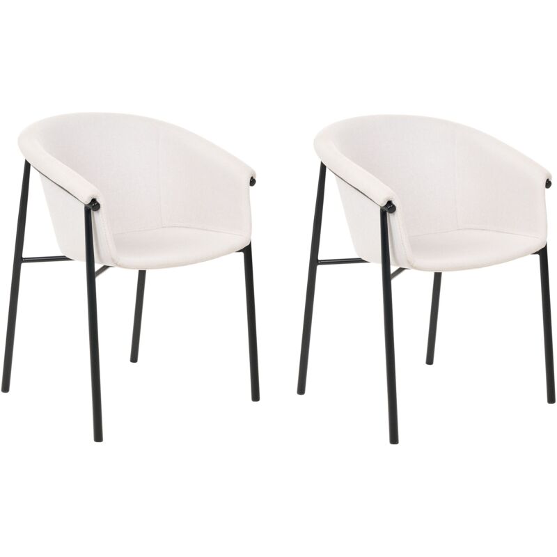 foto del prodotto set di 2 sedie rivestimento in tessuto design moderno sala da pranzo beige ames