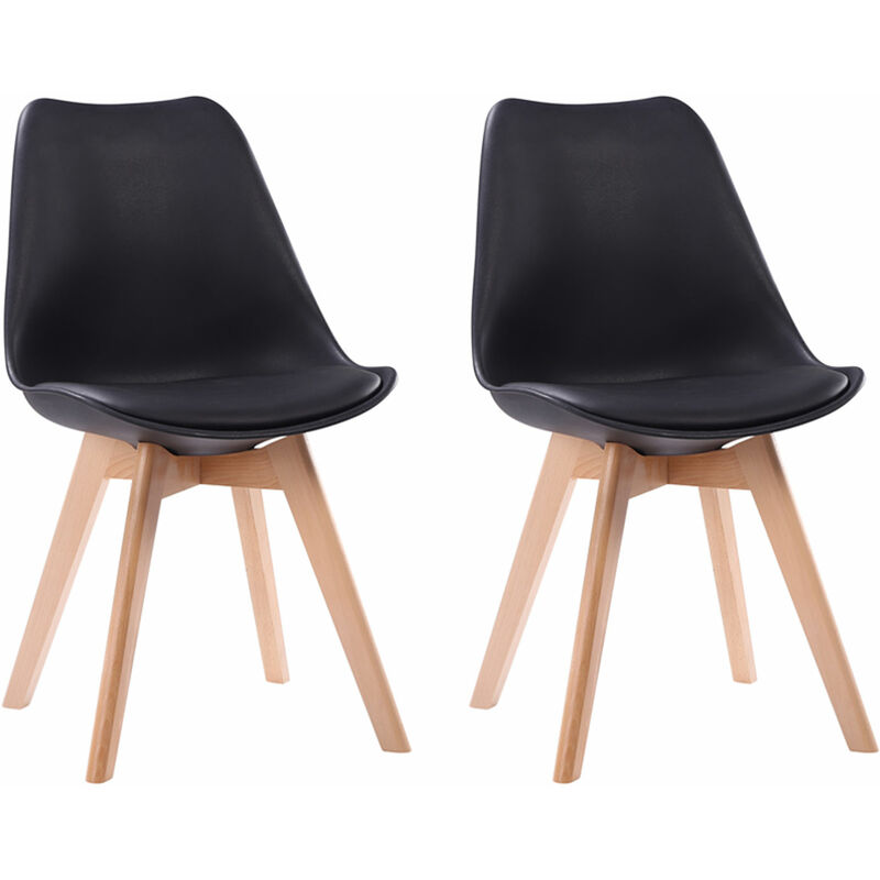 foto del prodotto set di 2 sedie scandinave nora nere con cuscino