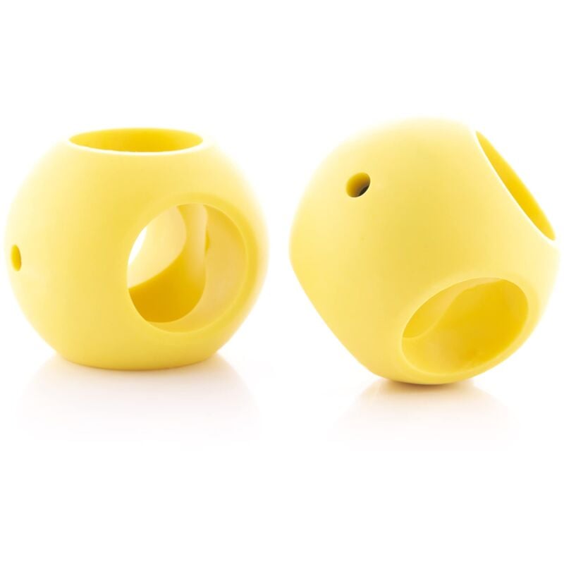 foto del prodotto set di 2 sfere magnetiche anticalcare ioclean, eco friendly, riutilizzabile, risparmio energetico, ideale per lavatrici e lavastoviglie, giallo,