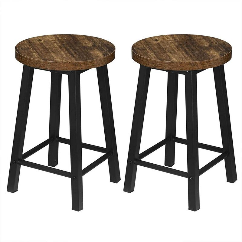 foto del prodotto set di 2 sgabelli alti. sgabelli da bar sgabelli cucina.stile industriale legno vintage woltu