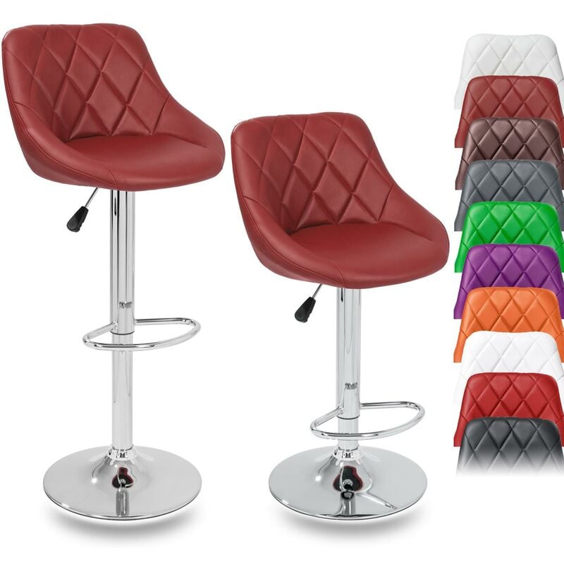 foto del prodotto set di 2 sgabelli bar moderni, sedia bar, sgabello lounge con schienale, 10 colori diversi, cromato, rotazione libera a 360 , la regolazione in